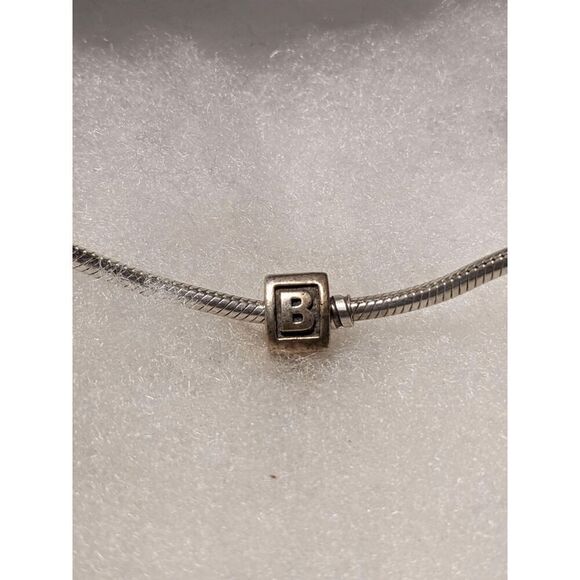 NEW Pandora Alphabet "B" Triangle Block Bead .925 Sterling Silver - Picture 1 of 3